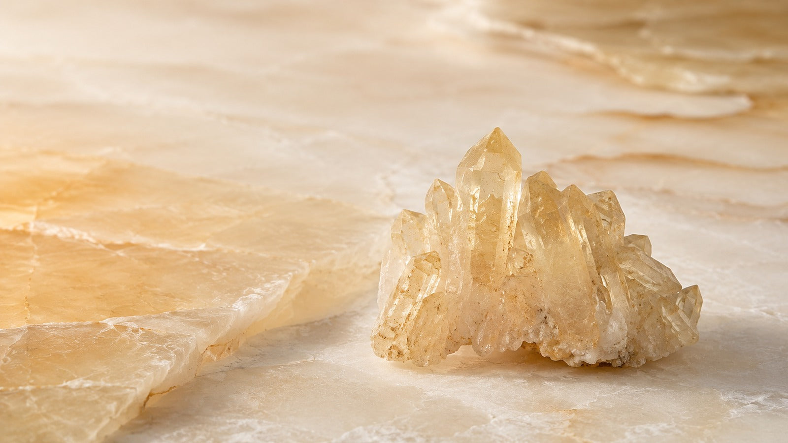 Raw citrine stone in pale yellow, honey, and golden amber tones