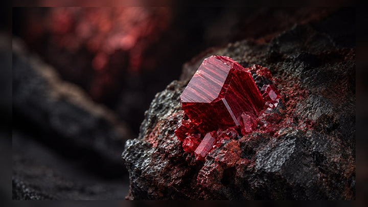 Cinnabar raw stone editorial image for the L&H Atelier Stone Library