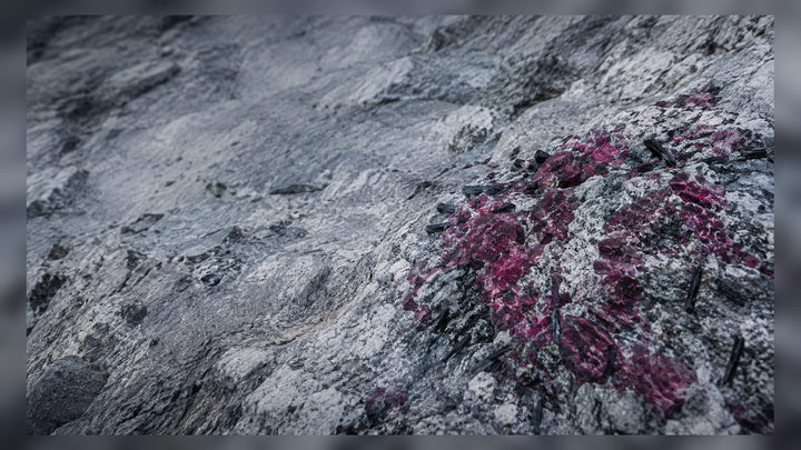 Eudialyte raw stone editorial image for the L&H Atelier Stone Library