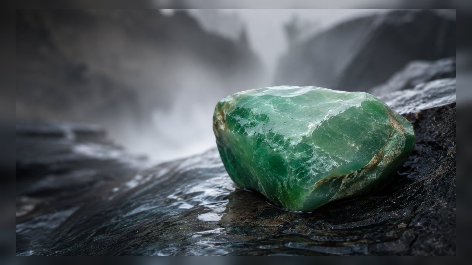 Jadeite raw stone editorial image for the L&H Atelier Stone Library