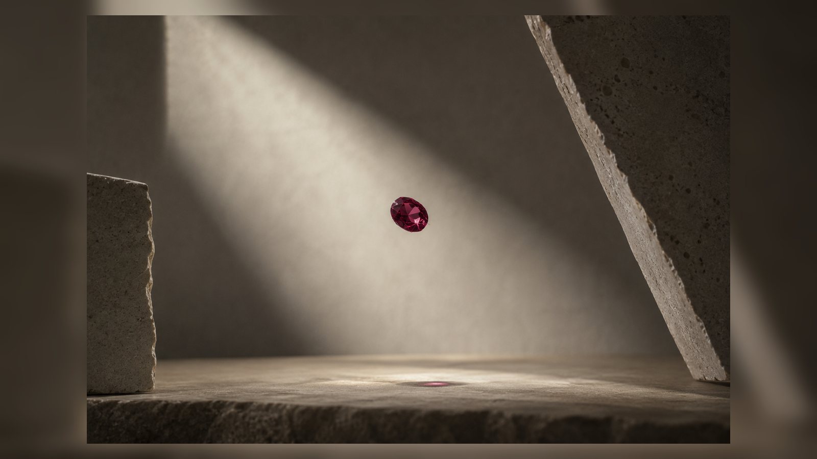 Rhodolite Garnet raw stone editorial image for the L&H Atelier Stone Library