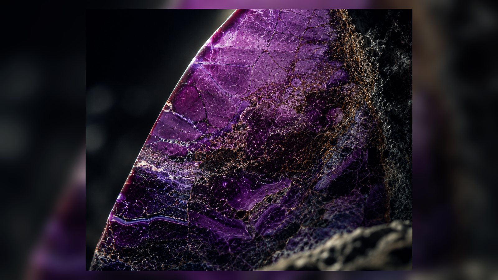 Sugilite raw stone editorial image for the L&H Atelier Stone Library