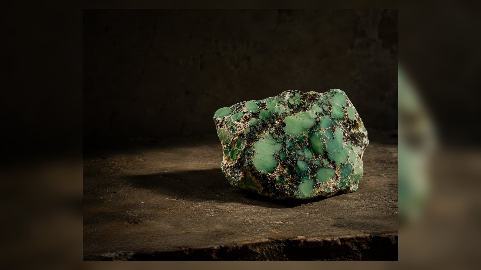 Variscite raw stone editorial image for the L&H Atelier Stone Library